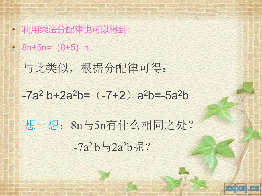 数学七年级上北师大版整式的加减1课件3_第3页