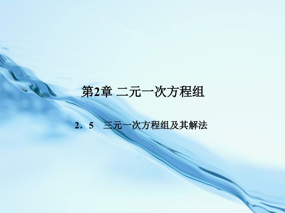 2020【浙教版】七年级下册数学：2.5三元一次方程组及其解法ppt课件_第2页