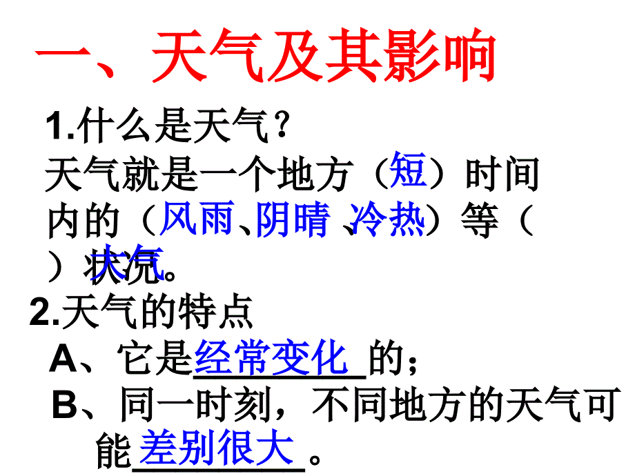 人教版七年级上册地理第三章第一节：多变的天气课件[精选文档]_第2页