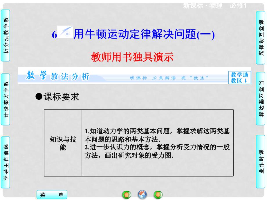 高中物理 4.6 用牛顿运动定律解决问题同步备课课件1 新人教版必修1_第1页