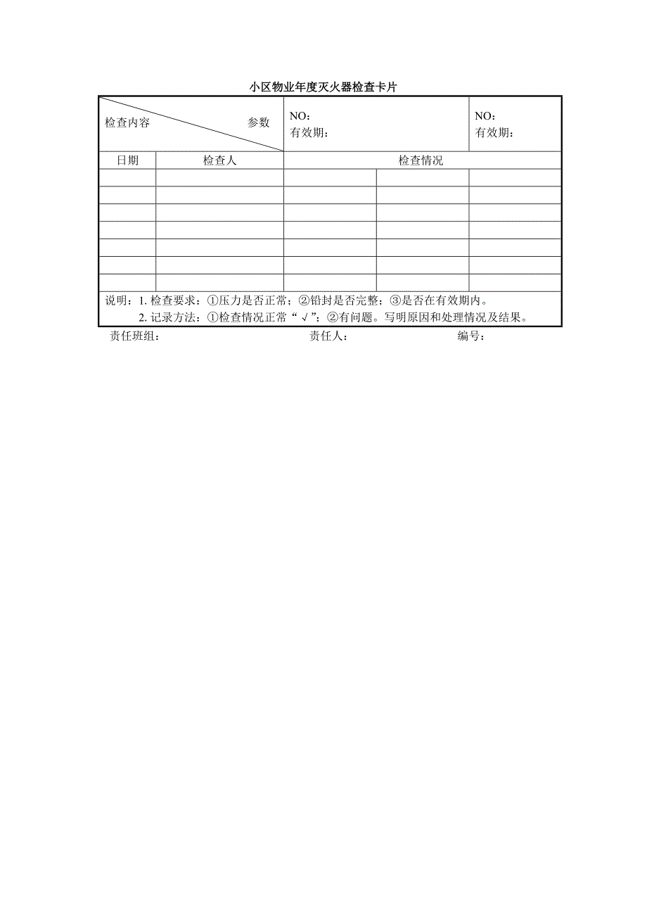 小区物业年度灭火器检查卡片_第1页