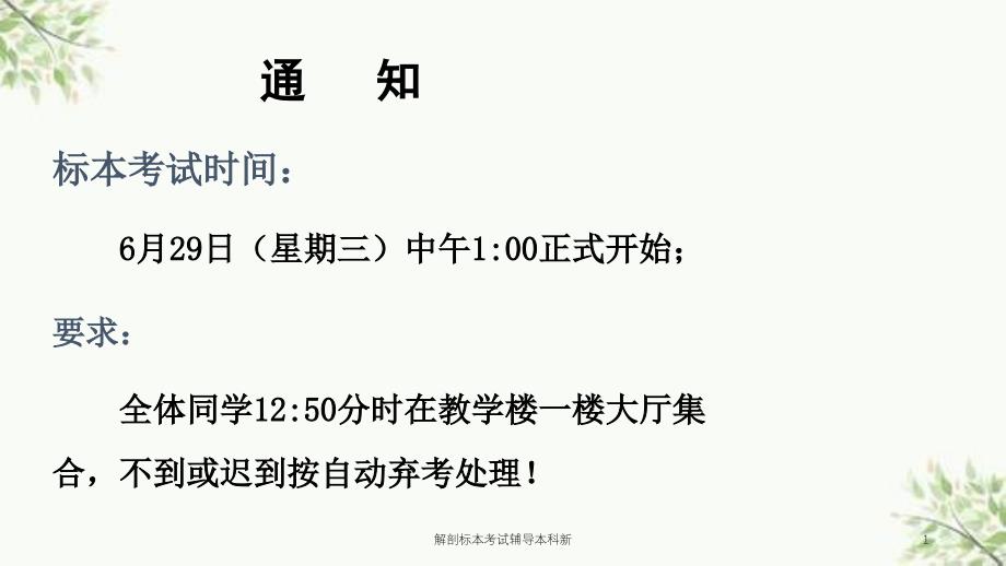 解剖标本考试辅导本科新课件_第1页