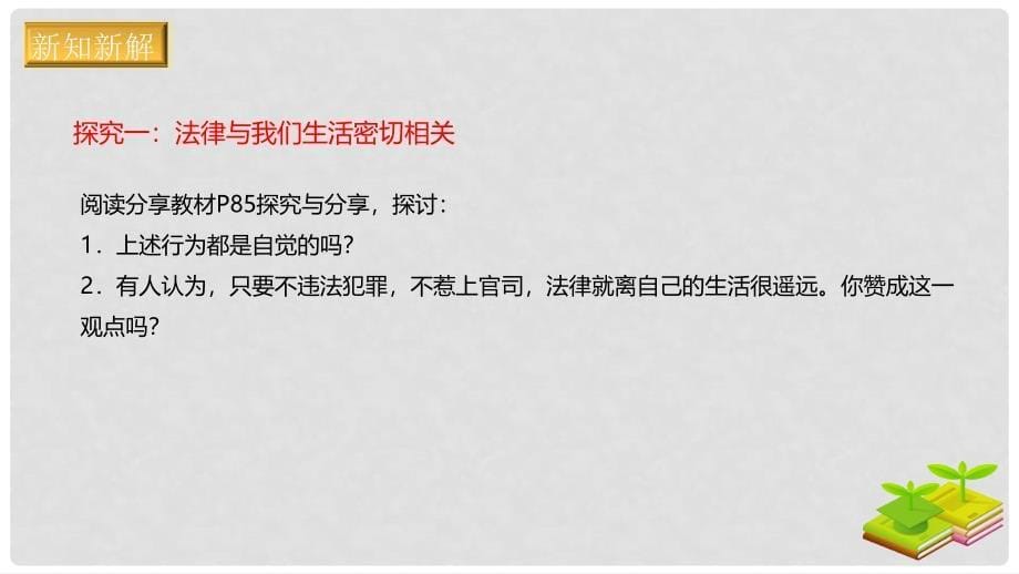 七年级道德与法治下册 第四单元 走进法治天地 第九课 法律在我们身边 第1框 生活需要法律课件 新人教版_第5页