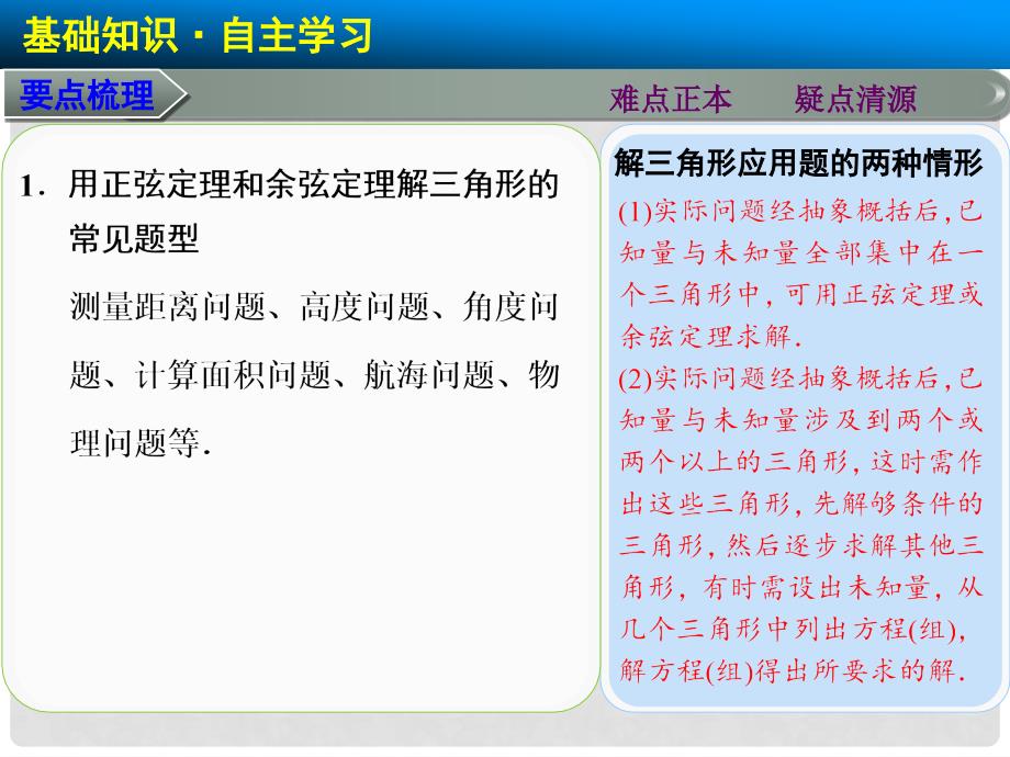 高三数学大一轮复习 4.9解三角形应用举例课件 理 苏教版_第2页