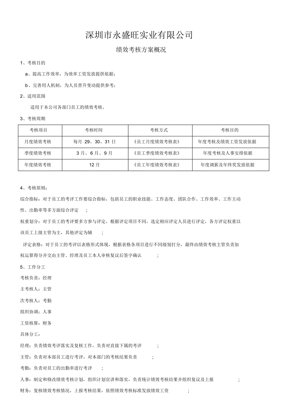 绩效考核制度方案-2018-3_第1页