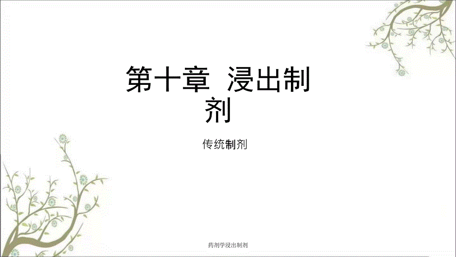 药剂学浸出制剂_第1页