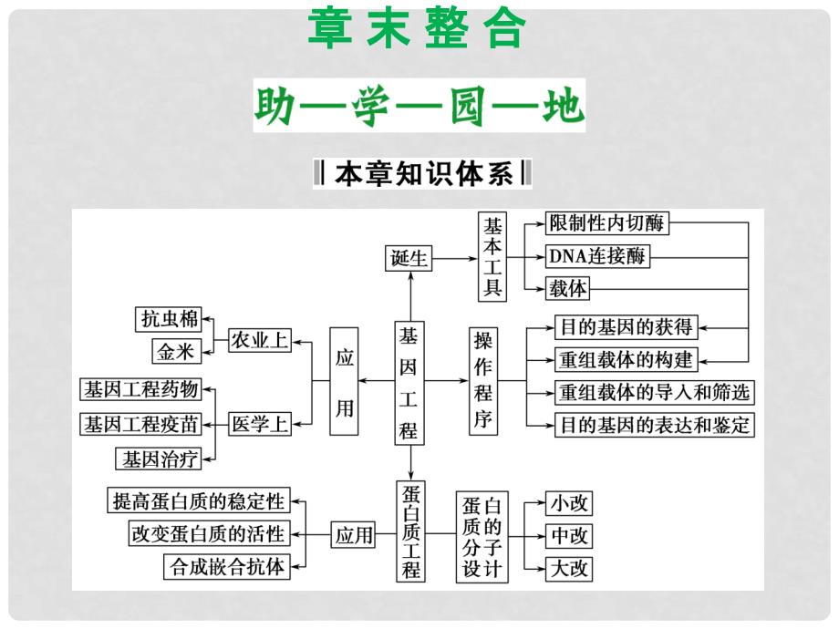 高中生物 第一单元 生物技术与生物工程 第一章 基因工程和蛋白质工程章末整合课件 中图版选修3_第1页