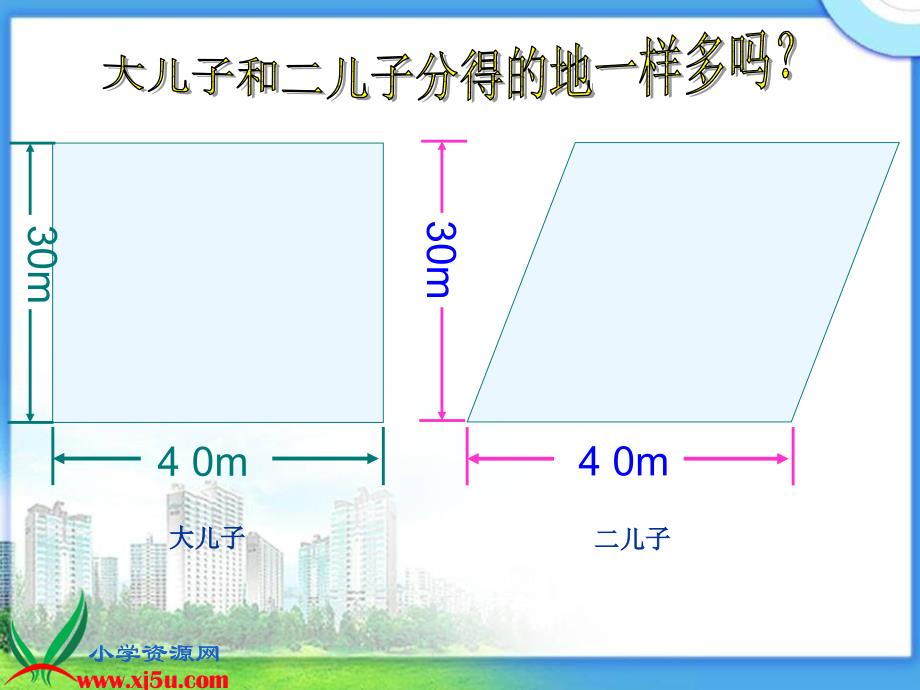 北师大版数学五年级上册《平行四边形的面积》PPT课件_第1页