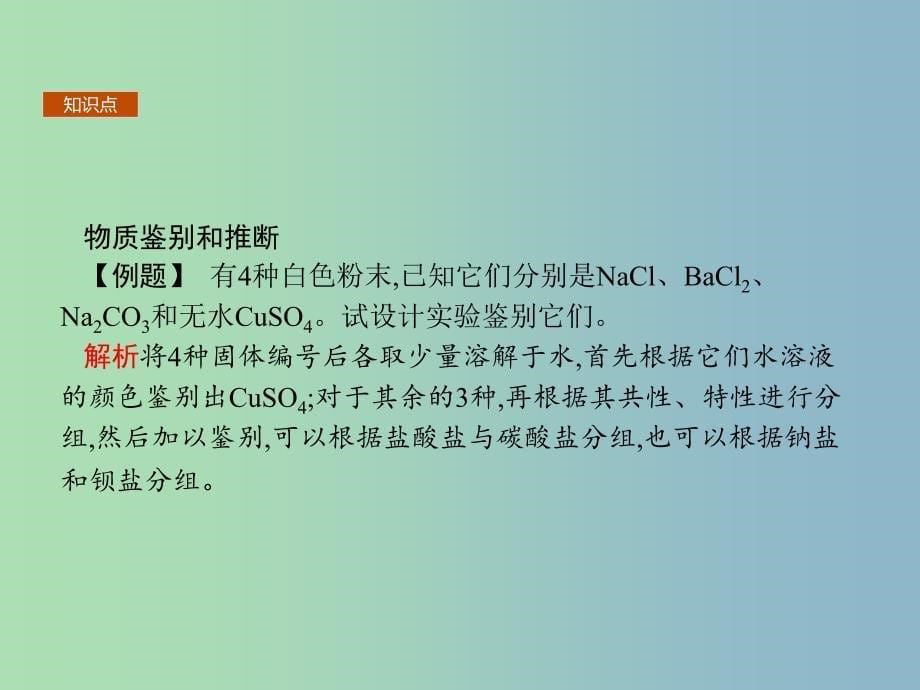 高中化学专题三物质的检验与鉴别3.2亚硝酸钠和食盐的鉴别课件苏教版.ppt_第5页