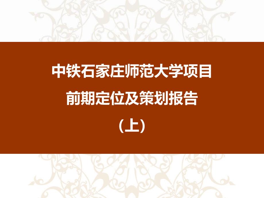 中铁石家庄师范大学项目前期定位及策划报告上112P_第1页