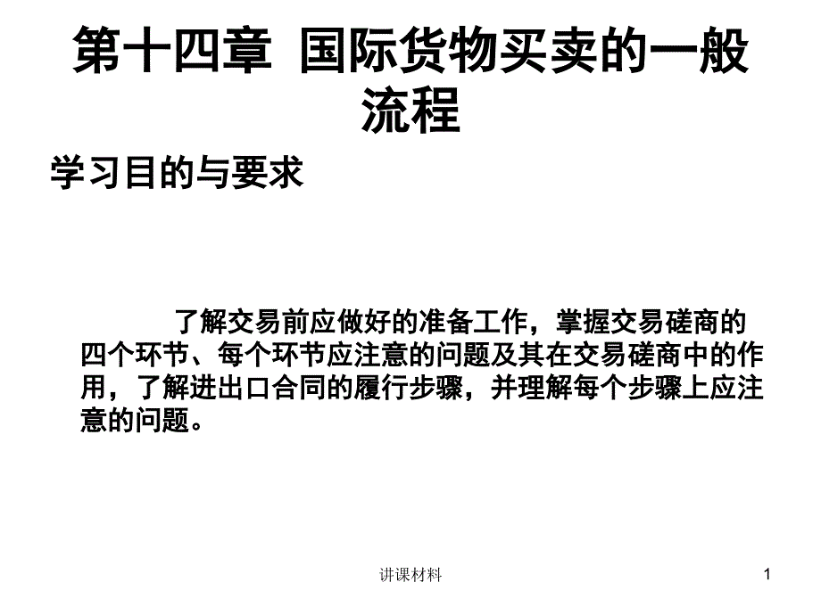 国际货物买卖的一般流程（优制课件）_第1页