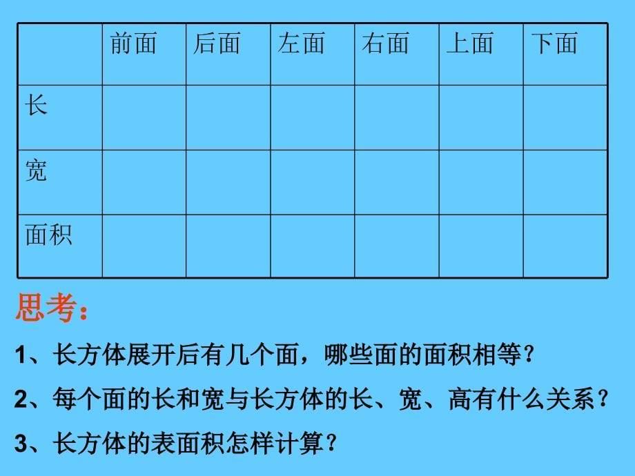 人教版五年级数学下册长方体正方体表面积课件_第5页