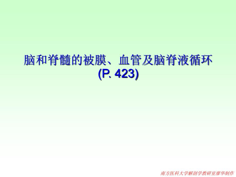 系统解剖学：脑脊髓被膜血管脑脊液循环_第1页