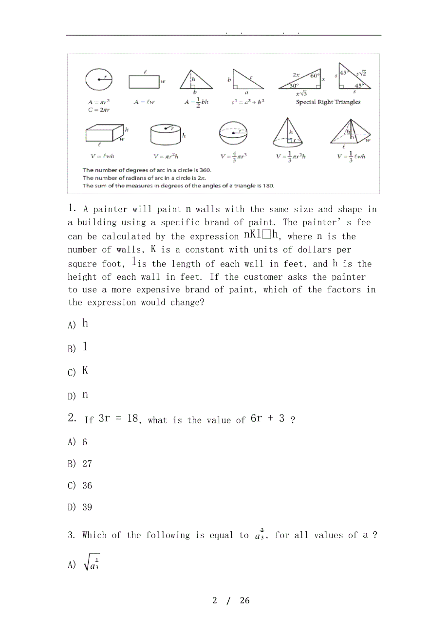 SAT-Practice-Test-Math-Test_第2页