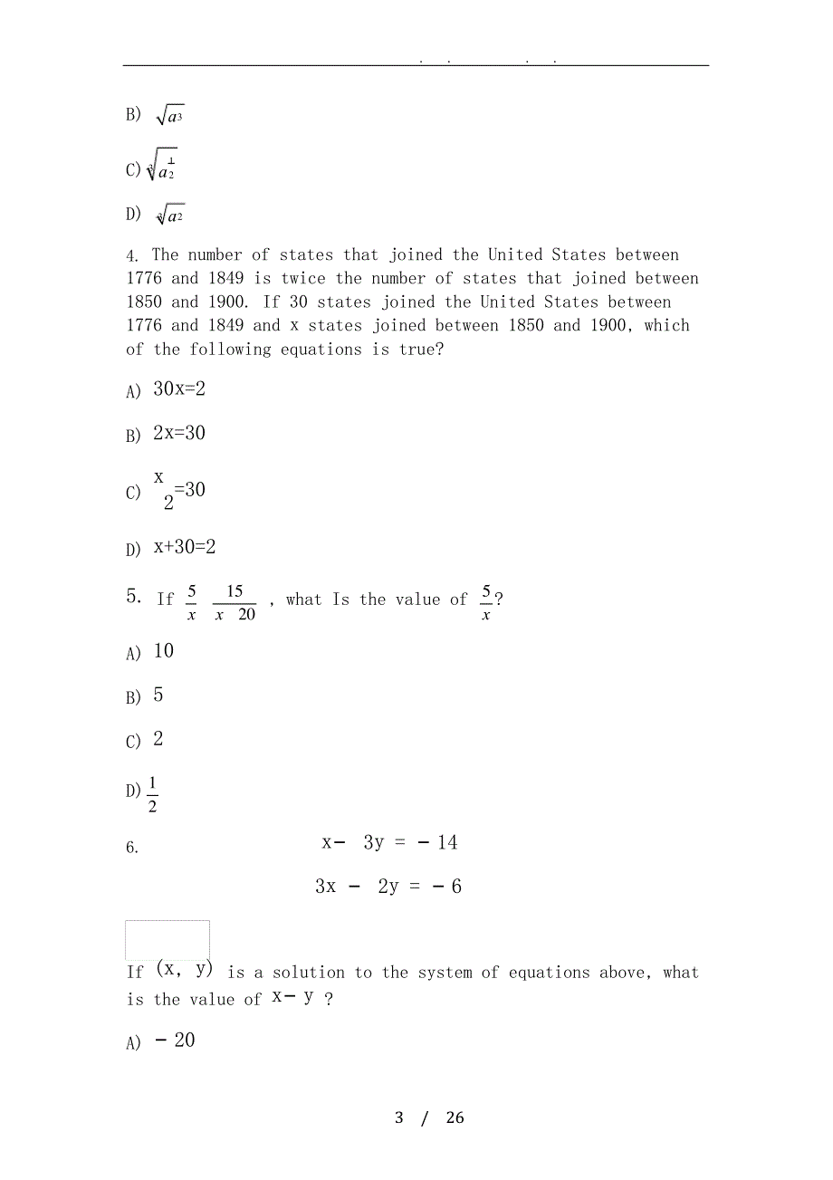 SAT-Practice-Test-Math-Test_第3页