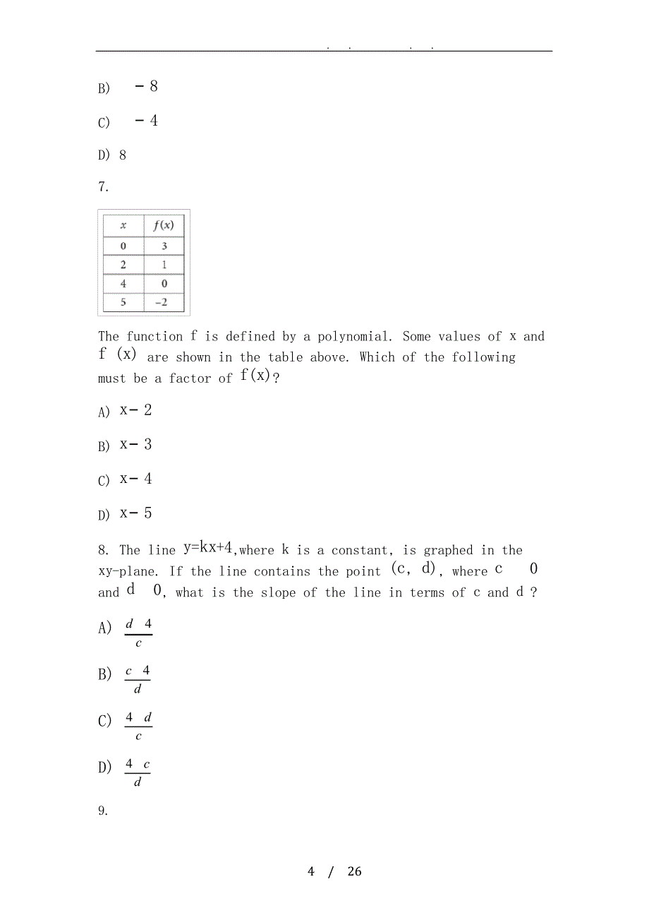 SAT-Practice-Test-Math-Test_第4页