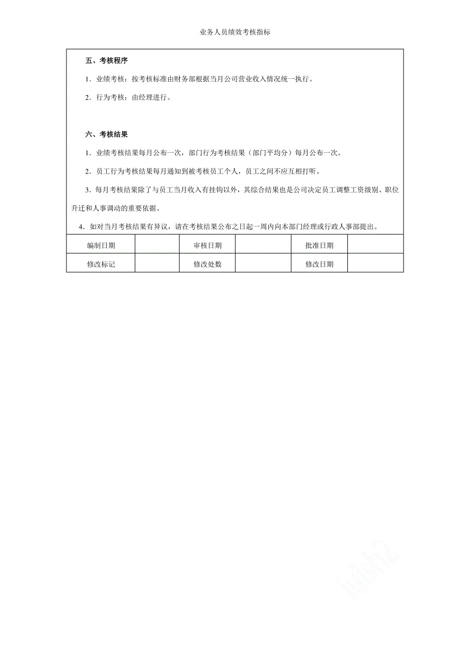 业务人员绩效考核指标_第4页