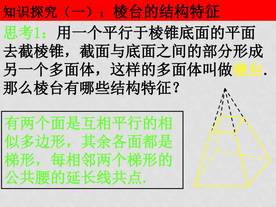 高中数学：1.1.2《棱台、圆柱、圆锥、圆台的几何特征》课件（新人教版A版必修2）_第4页