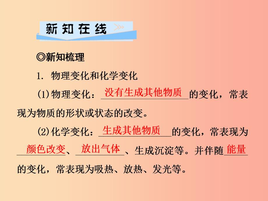 2019年秋九年级化学上册 第1单元 走进化学世界 课题1 物质的变化和性质习题课件 新人教版.ppt_第2页