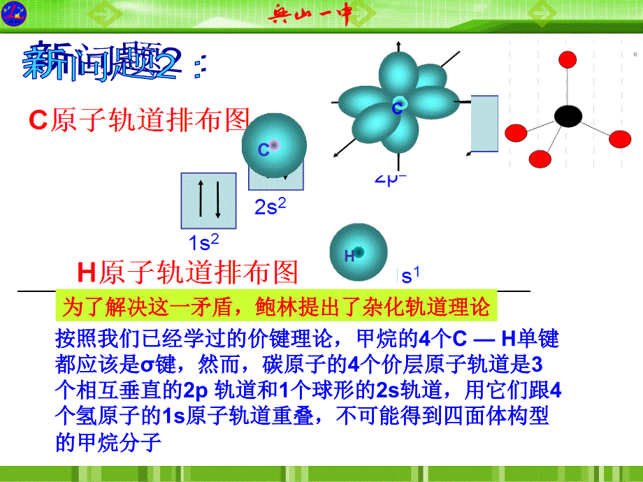 人教版高中化学选修三第二章-第二节-分子的立体构型(第2课时)ppt课件_第3页