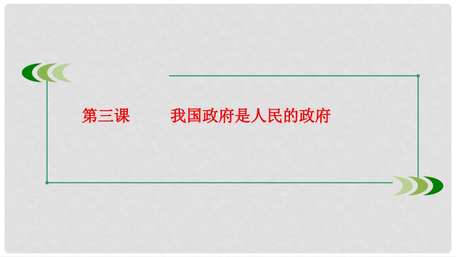 高考政治大一轮复习 第二部分 政治生活 第三课 我国政府是人民的政府课件_第1页