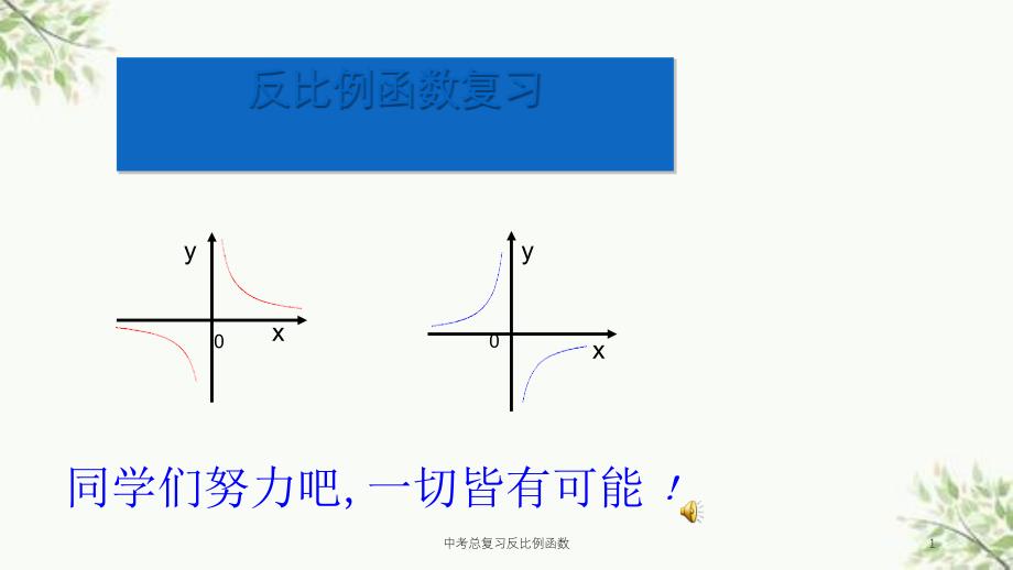 中考总复习反比例函数课件_第1页