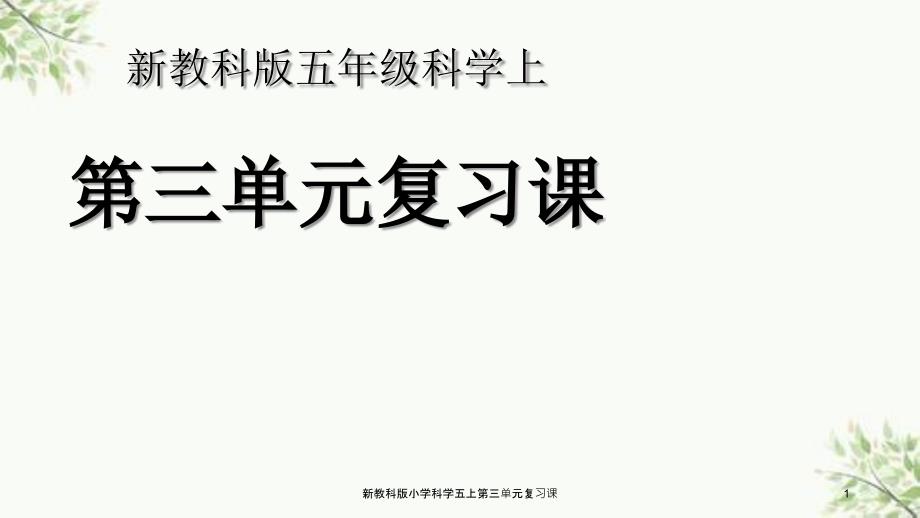 新教科版小学科学五上第三单元复习课课件_第1页