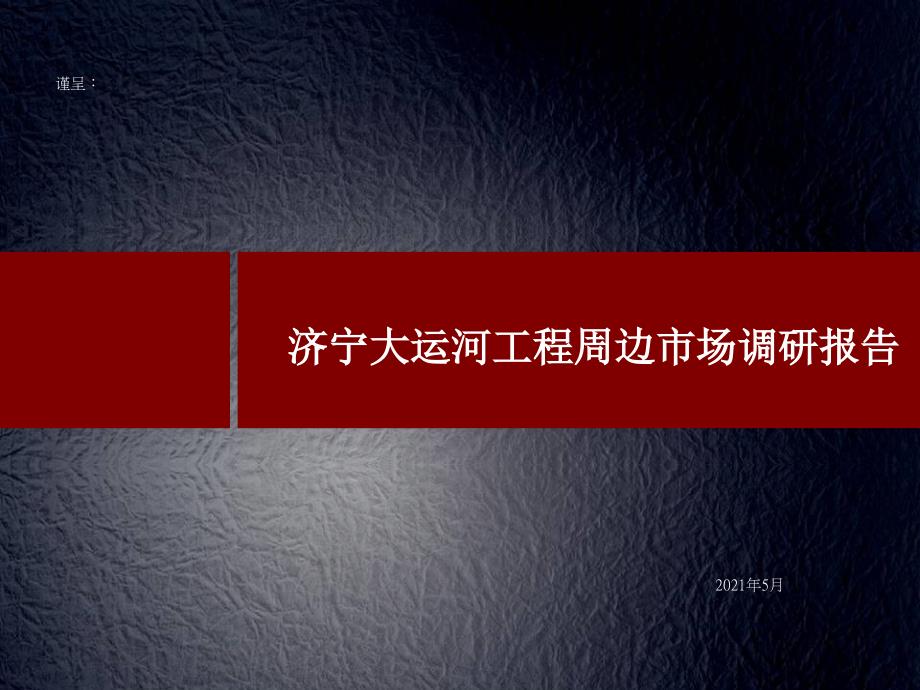 济宁大运河项目周边市场调研报告2ppt课件_第1页