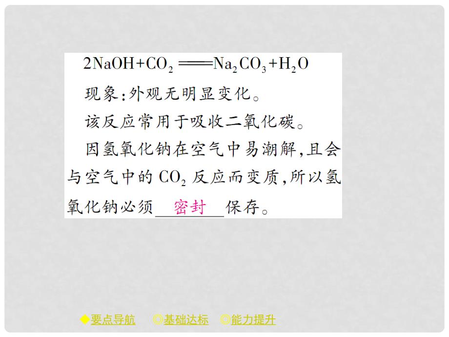 九年级化学下册 第10单元 酸和碱 课题1 常见的酸和碱（课时4）碱的化学性质 溶液的导电性习题课件 （新版）新人教版_第3页