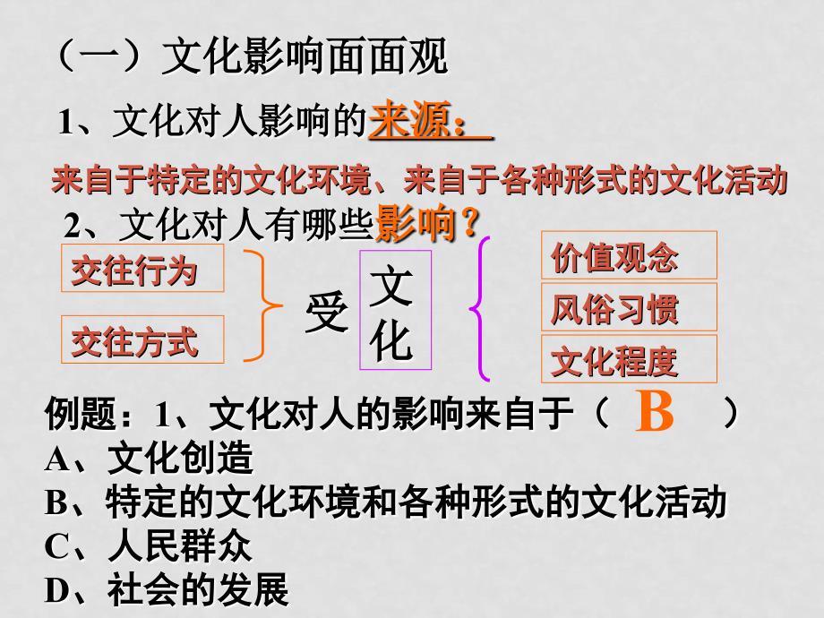 高二政治 1.2.1《感受文化影响》课件（1） 新人教版必修3_第4页