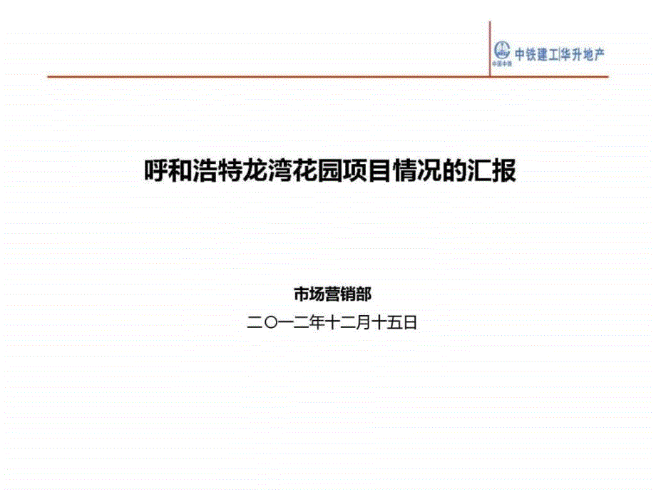 呼和浩特龙湾花园项目情况的汇报_第1页