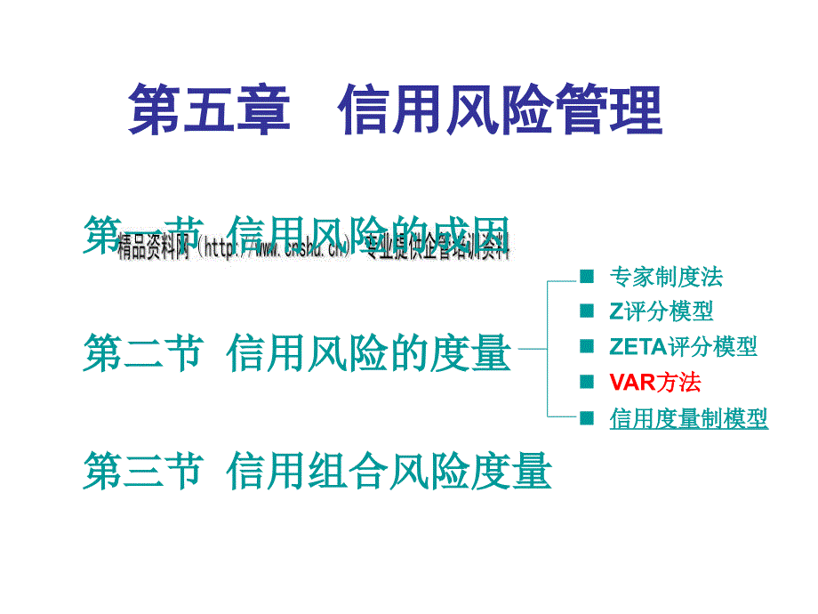 信用风险管理度量值模型介绍_第1页