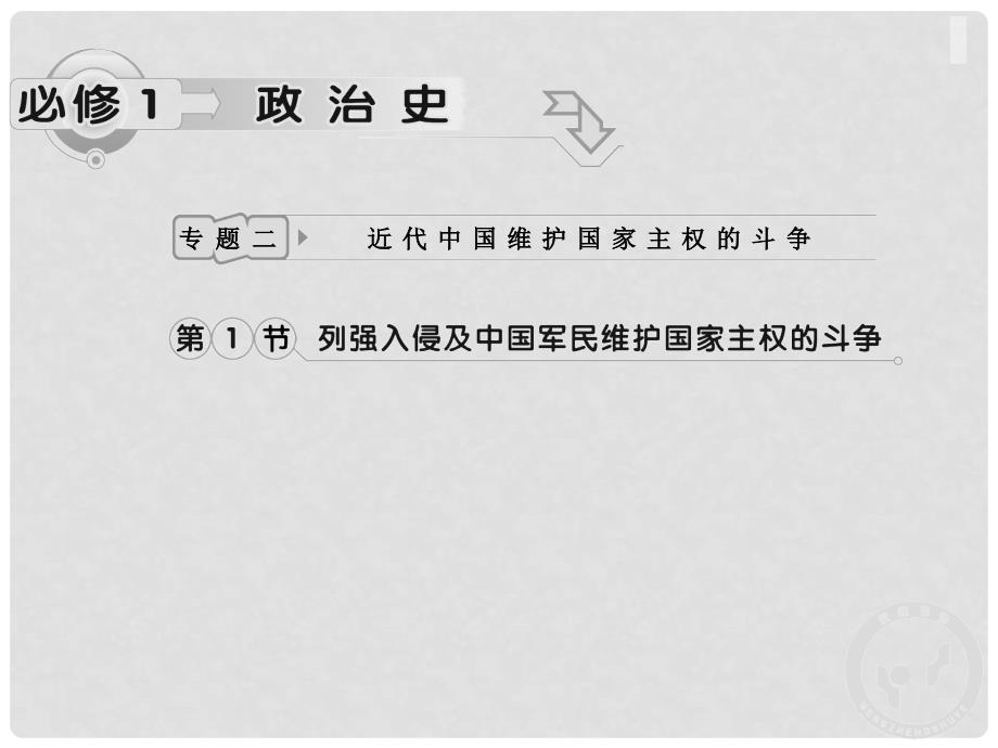 高考历史专题复习 专题二 近代中国维护国家主权的斗争1 人民版_第1页