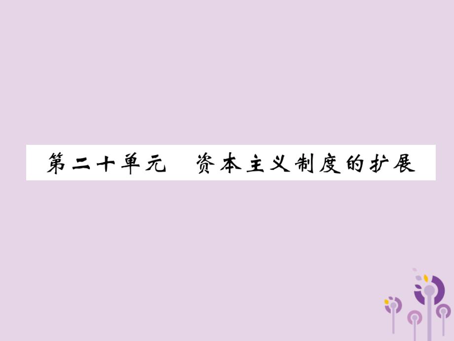 百色专版中考历史总复习第一编教材过关模块4世界近代史第20单元资本主义制度的扩展课件_第1页