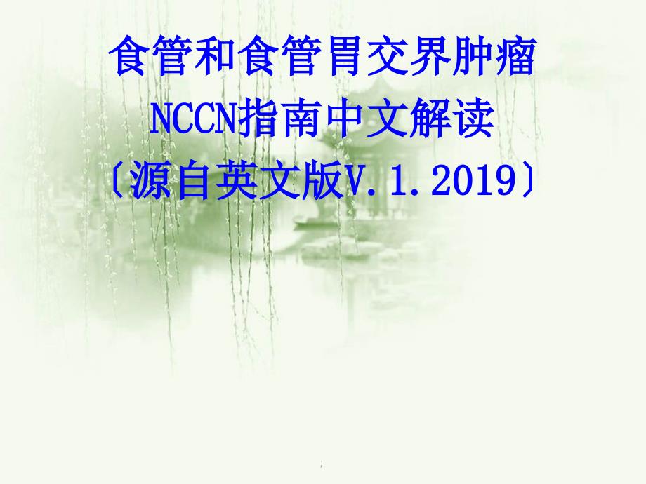 食管癌NCCN指南第1版中文解读ppt课件_第1页