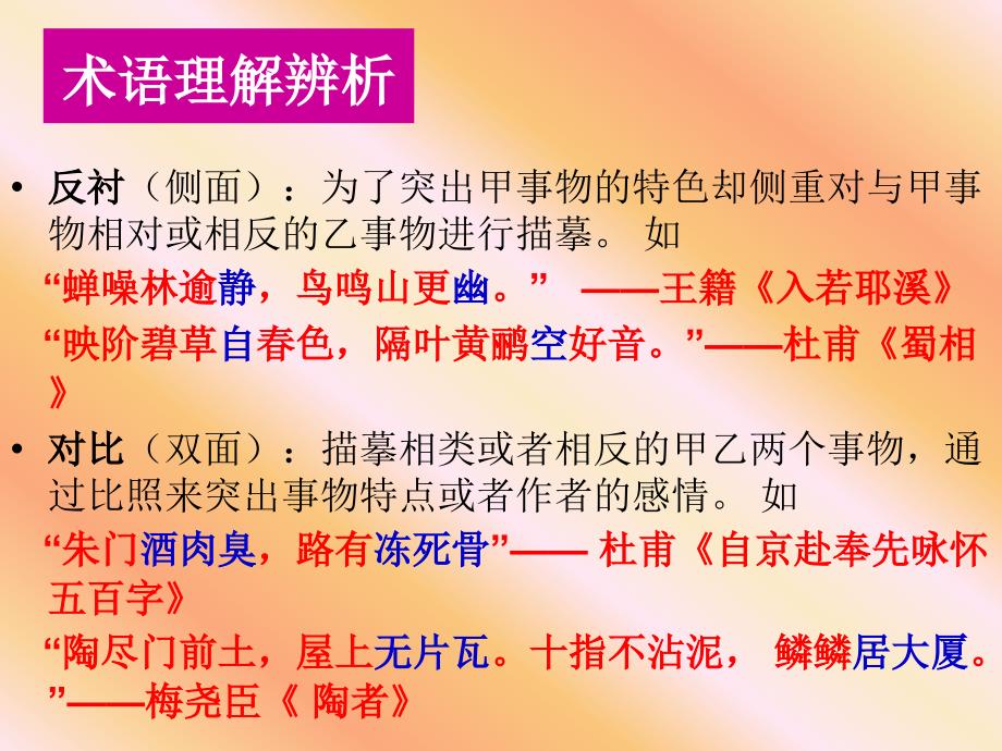 鉴赏古典诗词的表现手法叶县高中辛要东_第3页