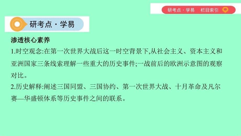 （山西专用）中考历史一轮复习 第六单元 世界现代史（20世纪初至今）主题一 第一次世界大战和战后初期的世界课件_第5页