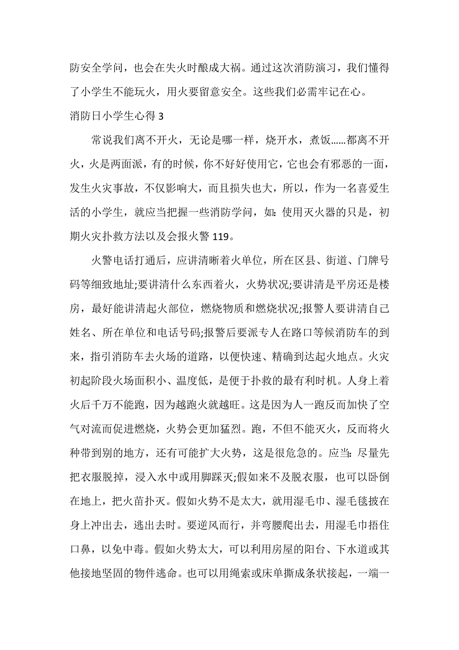 消防日小学生心得4篇_第2页