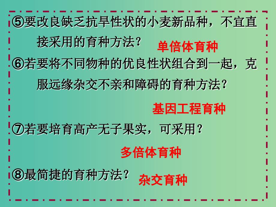 山东省日照市高中生物 第六章 从杂交育种到基因工程 6.1 育种方法复习课件 新人教版必修2.ppt_第4页