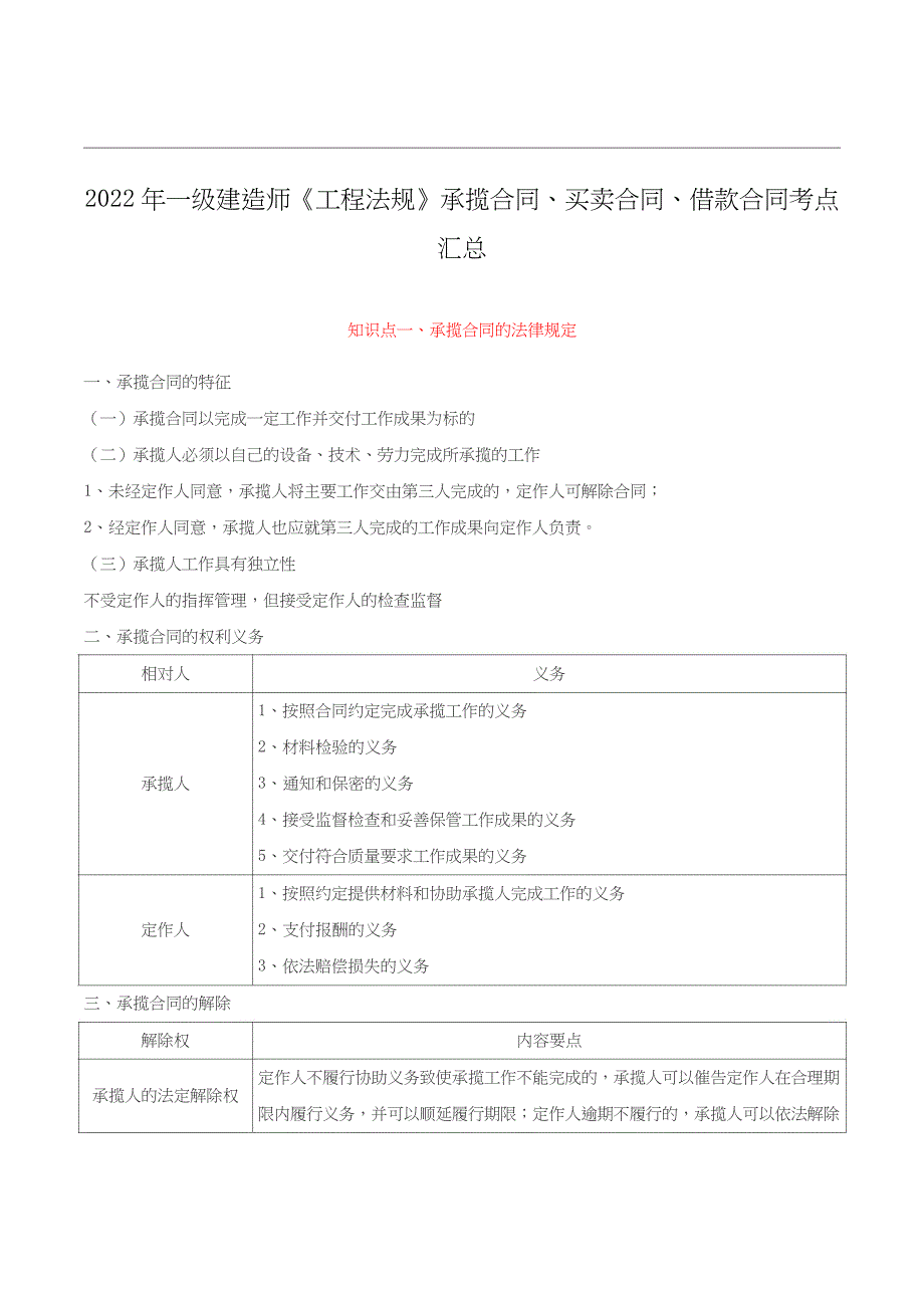 2022年一级建造师《工程法规》考点知识点汇总_第2页