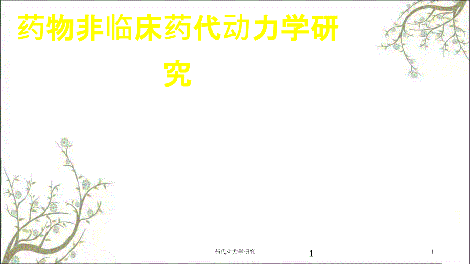 药代动力学研究课件_第1页