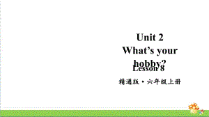 人教精通版英语六年级（上）Lesson8教学课件