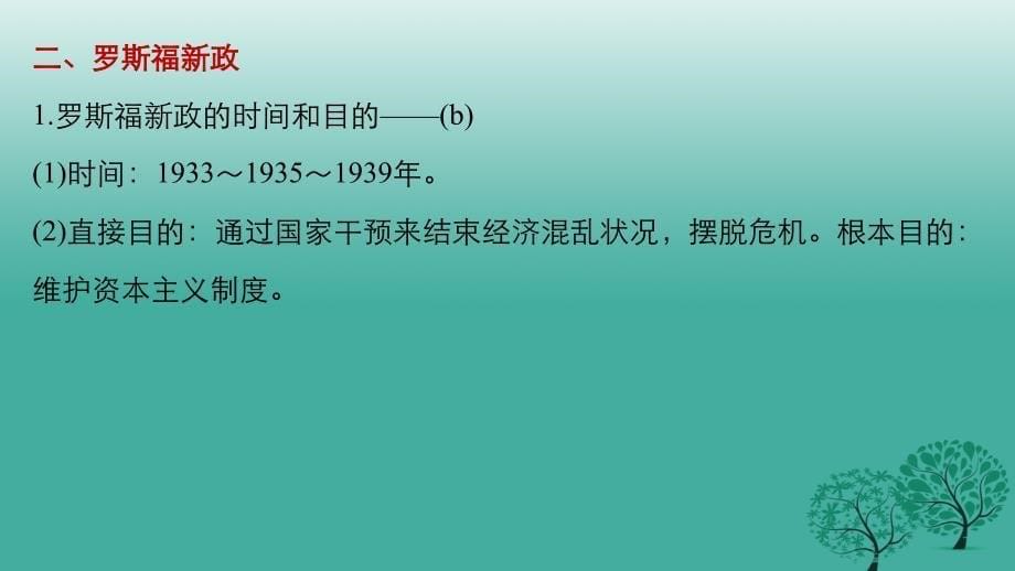 2019届高考历史二轮复习阶段三专题十三罗斯福新政与当代资本主义的新变化课件2_第5页