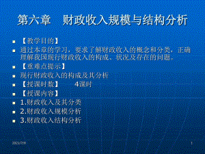 (教学培训课件）第六章财政收入规模与结构分析