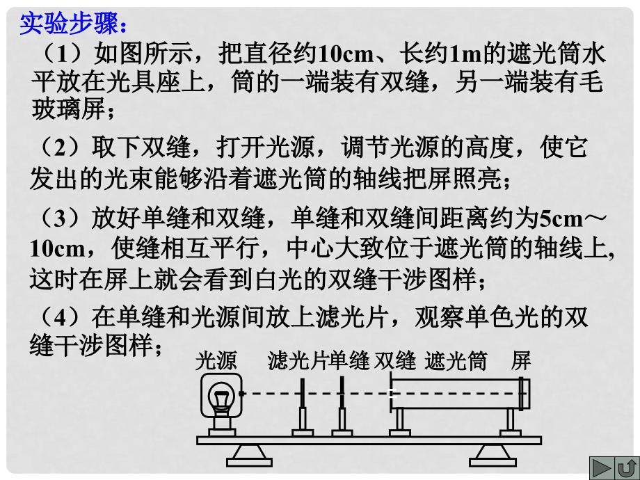 高三物理实验总复习专题课件双缝干涉测定光的波长_第4页