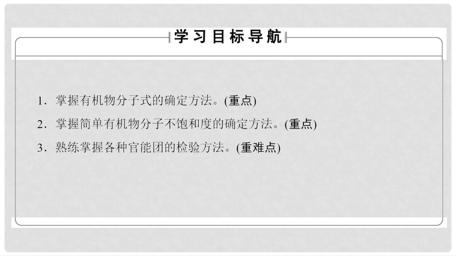 高中化学 第三章 有机合成及其应用 合成高分子化合物 第二节 有机化合物结构的测定课件2 鲁科版选修5_第2页