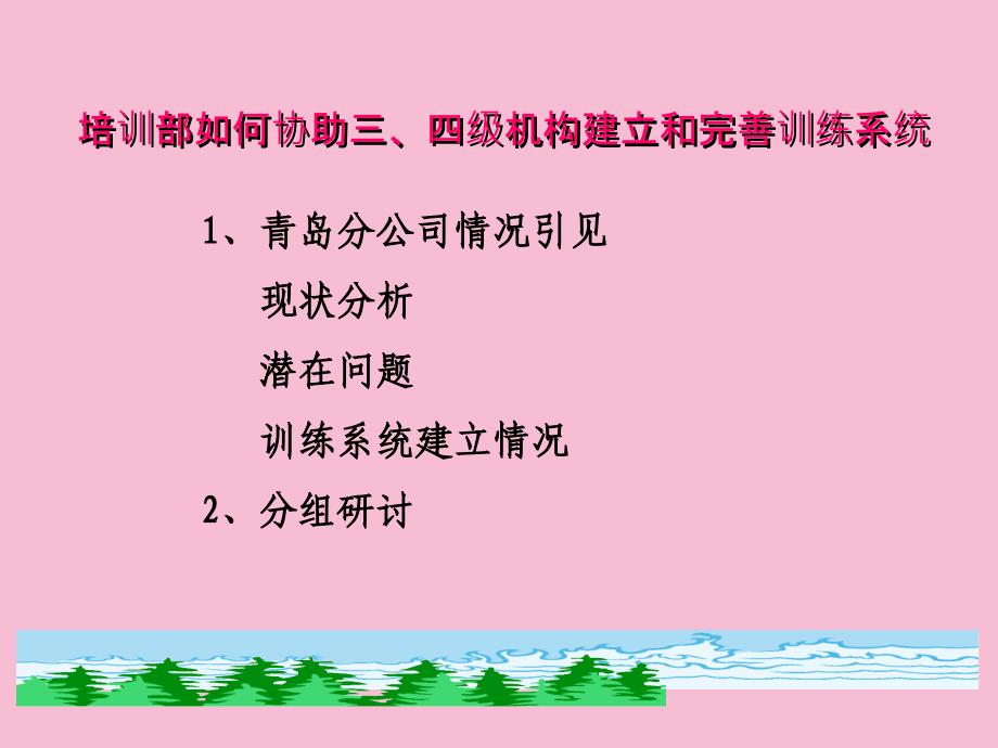 培训部如何协助三四级机构建立和完善训练系统ppt课件_第1页