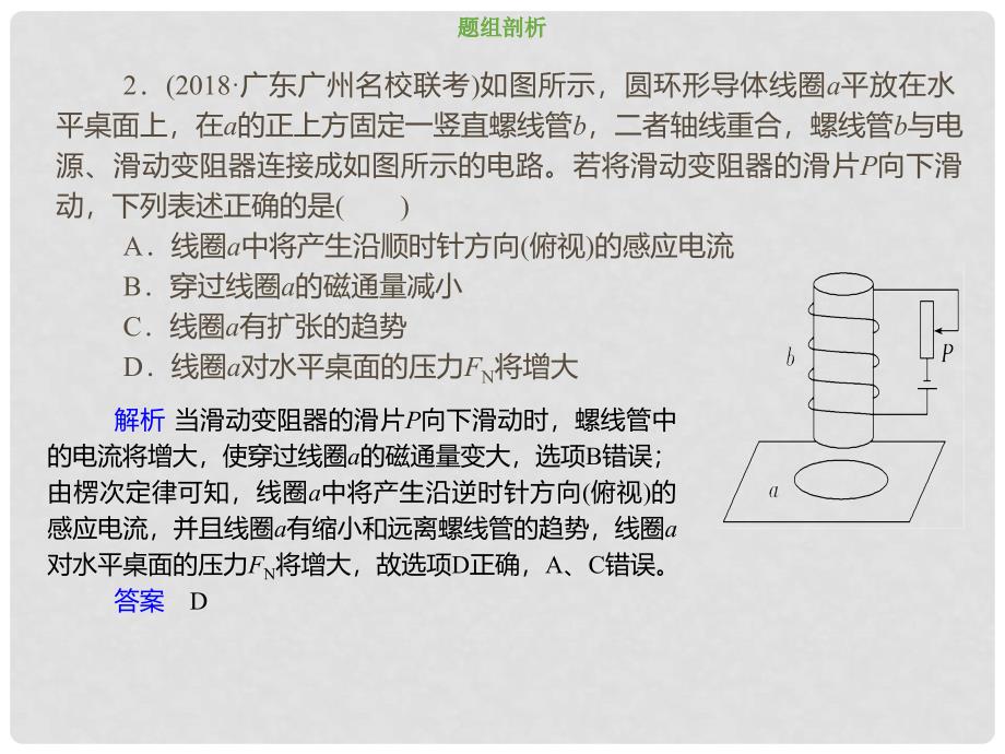 高考物理总复习 第十章 电磁感应 1013楞次定律推论的应用课件_第4页