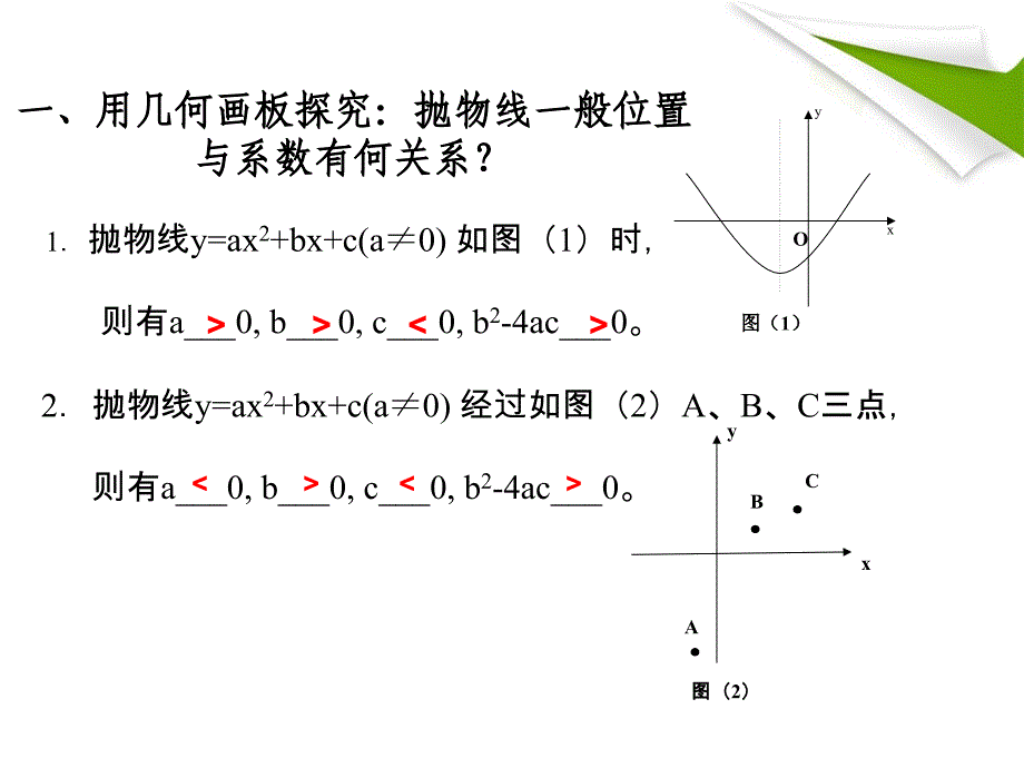 二次函数图像位置与系数的关系探究 (2)_第2页