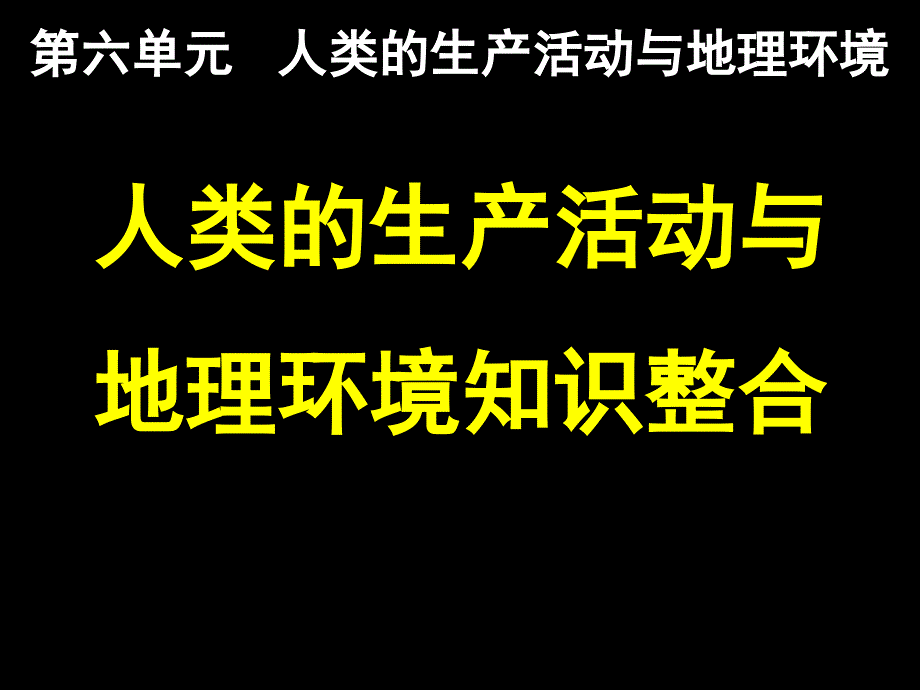 第六单元人类的生产活动与地理环境_第1页